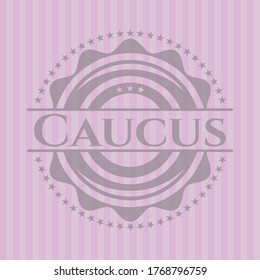 Emblema rosa de estilo retro caucus. Un diseño asombroso. 