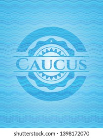 Caucus sky blue water wave style emblem. Vector Illustration. Detailed.