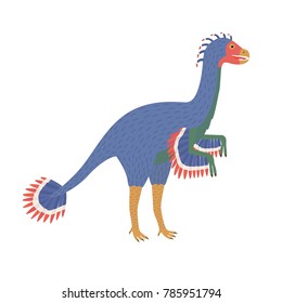 Caudipteryx dinosaur in white background