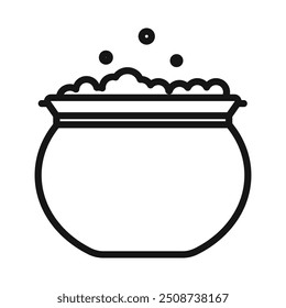 caudron icon Black line art vector logo