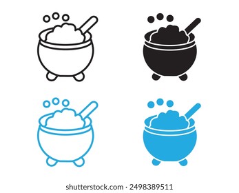 caudron icon black and white vector outline sign