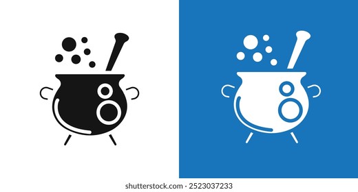 caudron icon Flat vector set outline