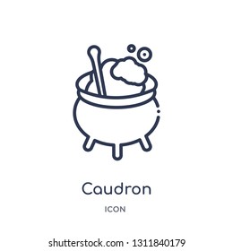 caudron icon from other outline collection. Thin line caudron icon isolated on white background.