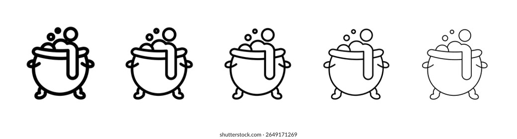 caudron icon thin outline logo mark set