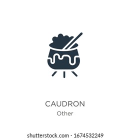 Vector de icono de Caudron. Icono moderno de caudron plano de otra colección aislado en fondo blanco. La ilustración vectorial se puede utilizar para diseño gráfico web y móvil, logotipo, eps10