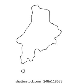 Caue District map, administrative division of Sao Tome and Principe. Vector illustration.