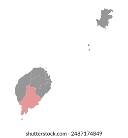 Caue District map, administrative division of Sao Tome and Principe. Vector illustration.