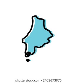Caue District of Sao Tome vector map illustration.