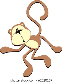 caught in the act, isolated cartoon monkey, individual objects very easy to edit in vector format