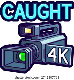 Caught with camera 4K sticker illustration