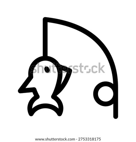 Caught Fish Icon Vector Symbol Design Illustration