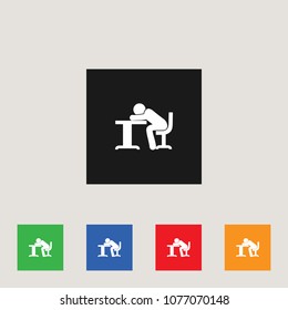 caught sleep at work icon, stock vector illustration, EPS10. 