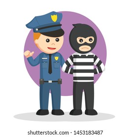 Caught Thief, job info vector illustration