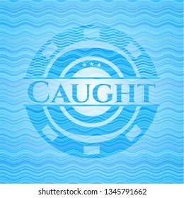 Caught water emblem background.
