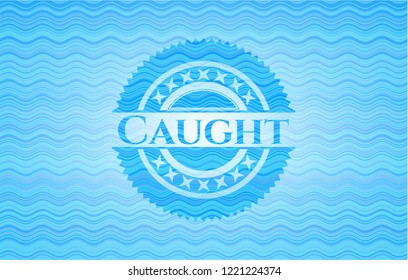 Caught water wave representation emblem background.