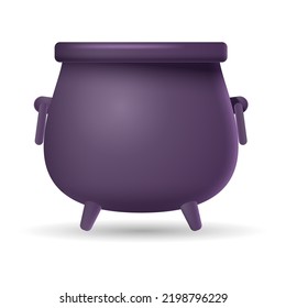 Cauldron. 3D illustration of halloween cauldron. isolated in white background