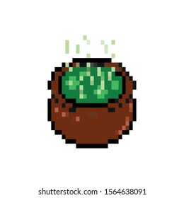 cauldron 8 bits pixelated style icon vector illustration design