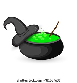 a cauldron of boiling green potion for Halloween.