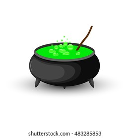 a cauldron of boiling green potion for Halloween.