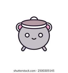 Cauldron brew vector illustration with cartoon clipart and line art design, perfect for Halloween.