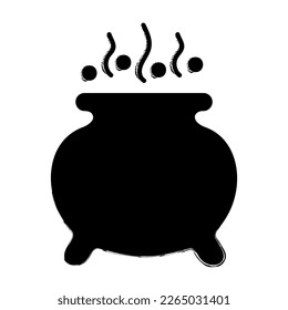 cauldron brush on white background, vector illustration.