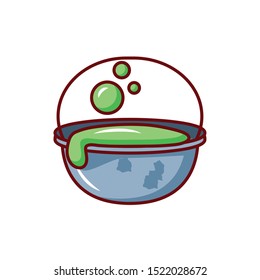 cauldron bubbly of witch on white background vector illustration design