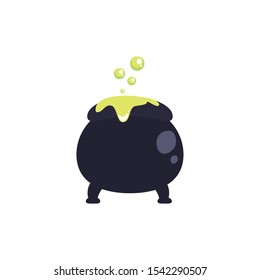 cauldron bubbly of witch on white background vector illustration design