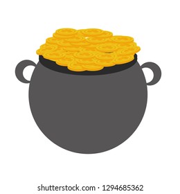 cauldron coins happy st patricks day vector illustration