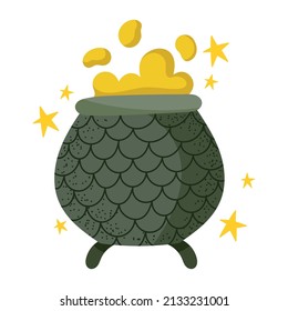 cauldron coins treasure icon isolated
