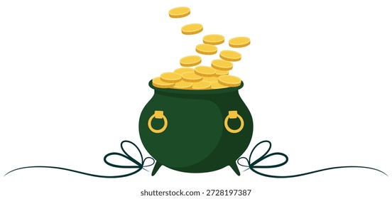 cauldron and coins vector design for saint patrick's day