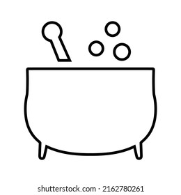 Cauldron, cooking line icon. Outline vector.
