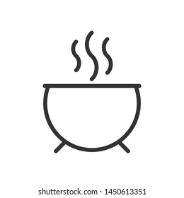 cauldron cooking outline ui web icon. cauldron vector icon for web, mobile and user interface design isolated on white background