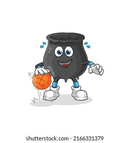 the cauldron dribble basketball character. cartoon mascot vector