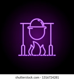 cauldron dusk style icon. Elements of Summer holiday & Travel in neon style icons. Simple icon for websites, web design, mobile app, info graphics