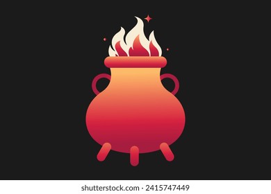 Cauldron Flat Fortune Sticker Design