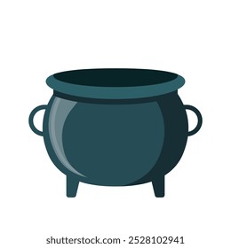 Cauldron flat vector illustration isolated on white background