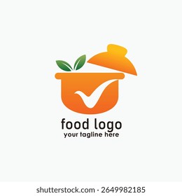 cauldron and food logo template, traditional cooking logo