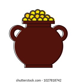 cauldron full coins money treasure fortune