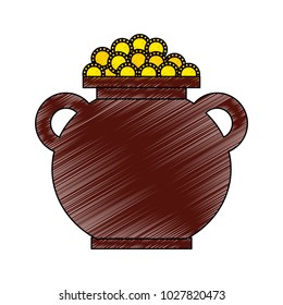 cauldron full coins money treasure fortune