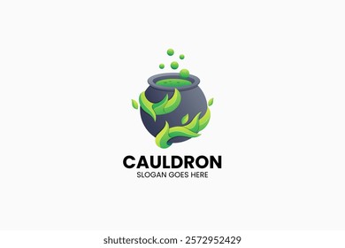 Cauldron Gradient Colorful Logo. Vector Illustration