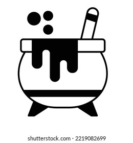 Cauldron Half Glyph Vector Icon which can easily modified

