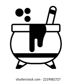 Cauldron Half Glyph Vector Icon which can easily modified

