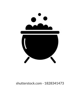 Cauldron, halloween, horror black icon Vector illustration flat design