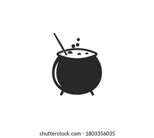 Cauldron, halloween, horror icon. Vector illustration, flat design.