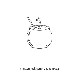 Cauldron, halloween, horror icon. Vector illustration, flat design.