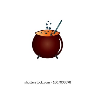 Cauldron, halloween, horror icon. Vector illustration, flat design.