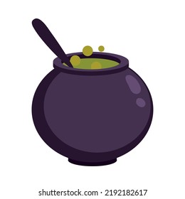 cauldron halloween icon flat isolated