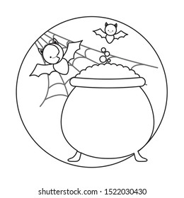 cauldron of halloween icon vector illustration design