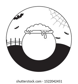 cauldron of halloween icon vector illustration