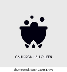 Cauldron Halloween vector icon